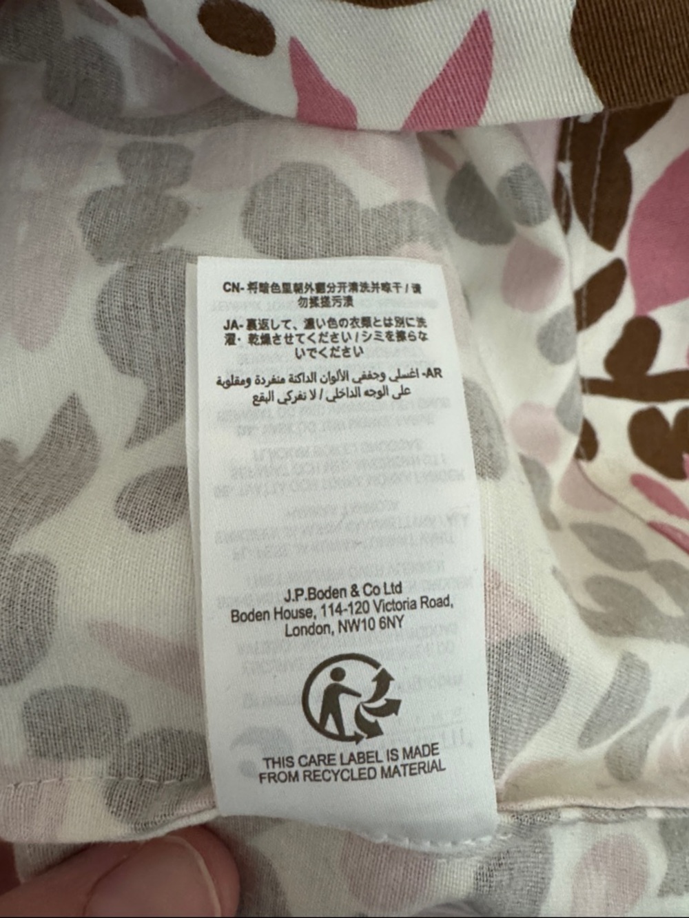 Boden Iona Button Detail ~ Pink & Brown Floral Midi Dress - Picture 6 of 6